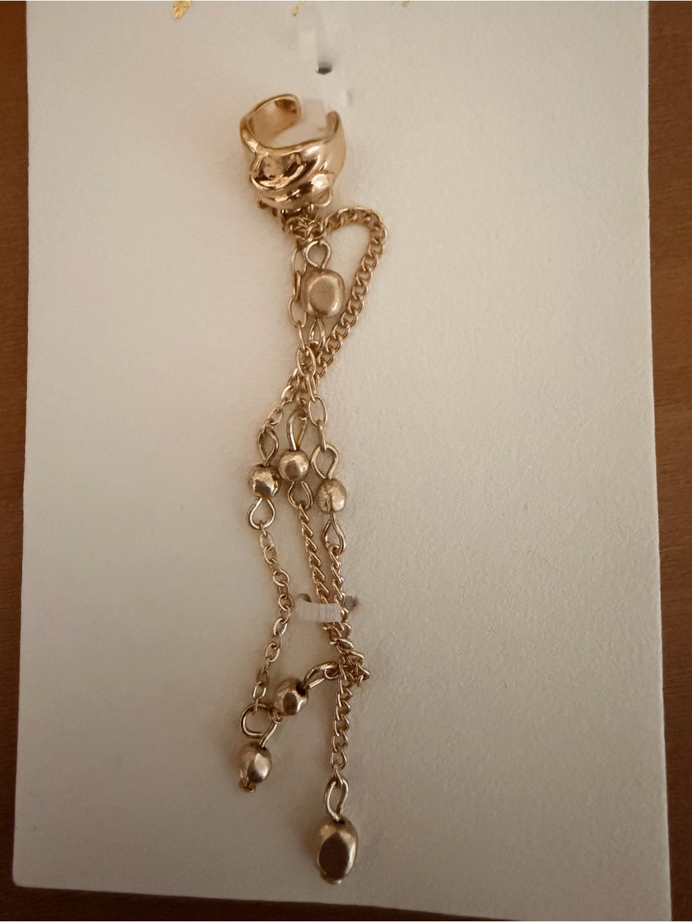 Free People Gold Multi-Chain Dangle Ear Cuff - Picture 3 of 4
